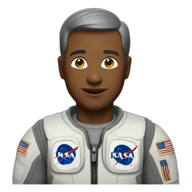 man with short hair with gray nasa t-shirt sticker