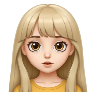 大眼睛有瀏海直長髮的女生 sticker