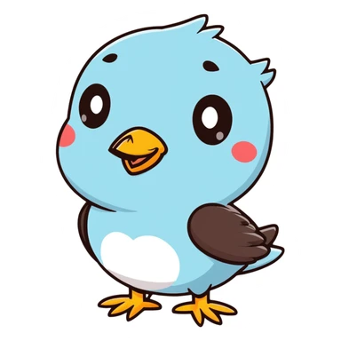 Cute bird with loving eyes sticker