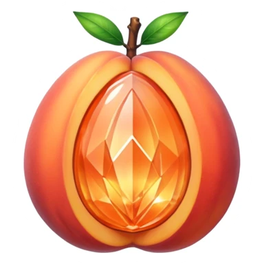 glowing peach crystal hybrid artifact sticker