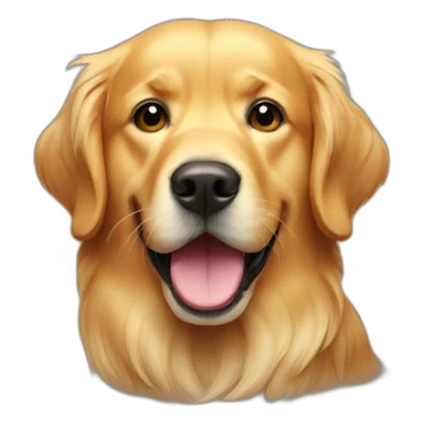 golden retriever with mustache sticker