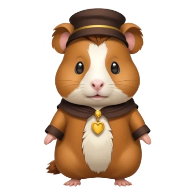 Guinea pig with costume sticker
