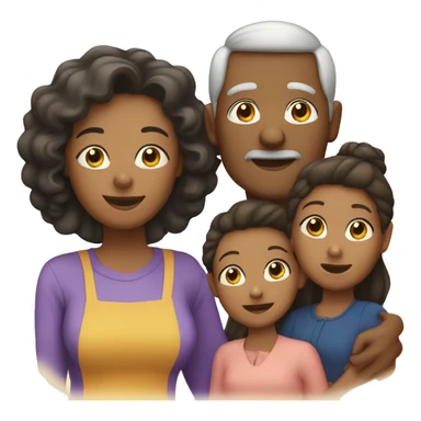 Family two grandparents, aunt, mom, dad, 3 daughters sticker