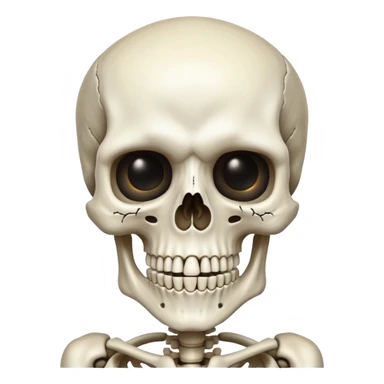 Cinematic 32k HD, Extremely detailed image of a terrifyingly creepy skeleton, each bone, eye, and tooth is shown in stunning detail as though captured in a timeless photograph, rich textures, visually rich, so lifelike that it feels like it could leap off the page at any moment sticker
