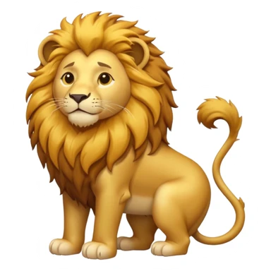 Create a single emoji of a Lion in full body, shown at a slight side angle in a natural, characteristic pose. Cute and stylized like an emoji, but clearly recognizable.
 sticker