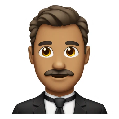 man in tux tan skin and mustache  sticker