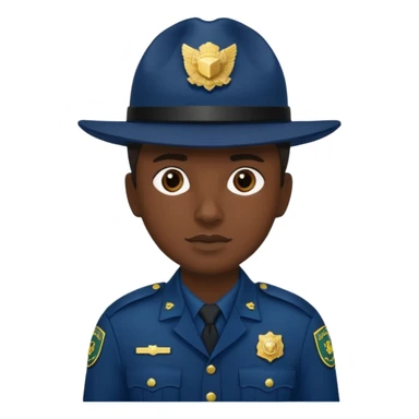 hazme un policia de fronteras con gorro azul oscuro pero sin porra sticker