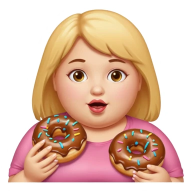 fat girl eating donuts sticker