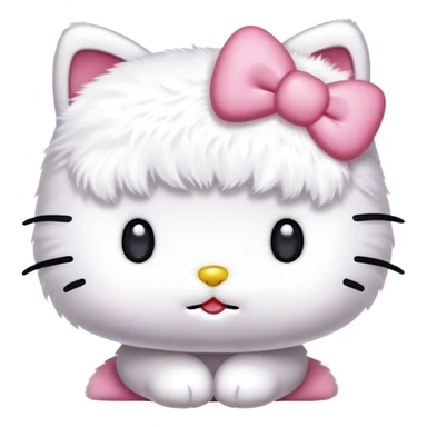 Cutest hello kitty that looks like the one in hello kitty and friends exact picture cute no mouthe  sticker