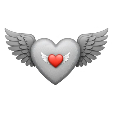 grisgray heart with wings and a hospital bandage (all gray) sticker