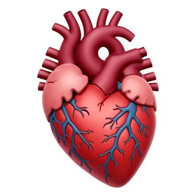 Burgundy anatomical heart sticker