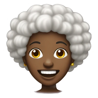black lady with afro laughing  sticker