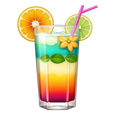 colorful aesthetic drink with flower decor sticker