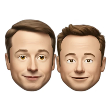 Macron et elon musk faisant un calin sticker