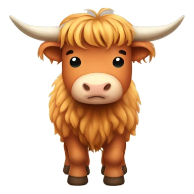Kawaii highland cow with bows  sticker