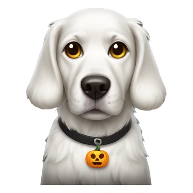 White dog wearing Halloween costume sticker