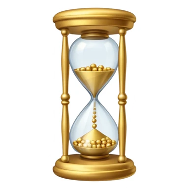 Hourglass with golden small marbles sticker