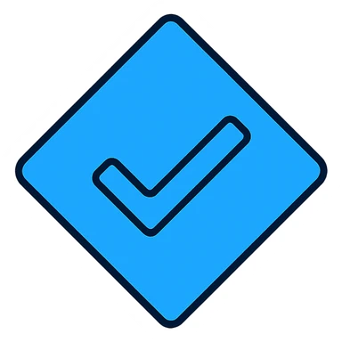 Roblox blue verification checkmark, simple, iconic, suitable for digital badges sticker