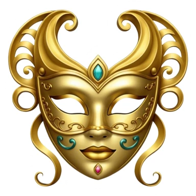 gold masquerade mask sticker