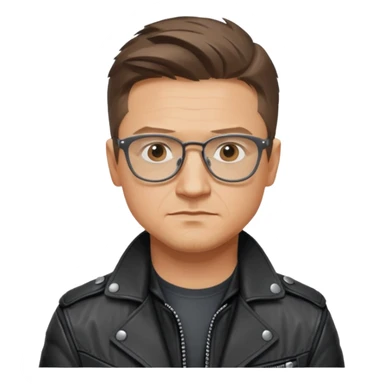 Jeremy Lee Renner Hawkeye with GLasses
 sticker