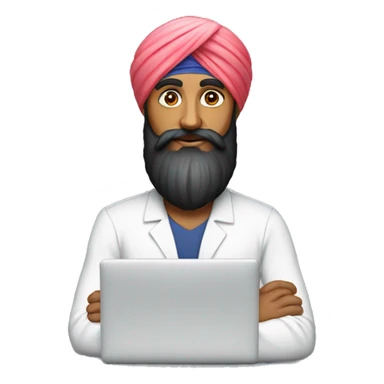 sikh man torso only with a lapto sticker