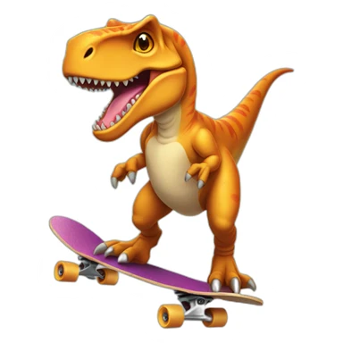 t-rex in skateboard sticker