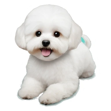 White maltipoo yoga mat sticker