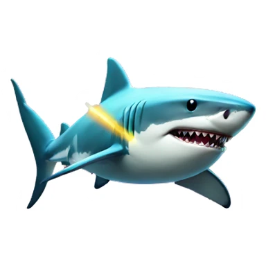 shark firing rainbow lasers sticker