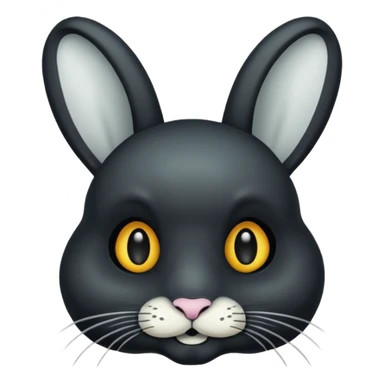 Tête de lapin squelette noire avec des G à la place des yeux  sticker