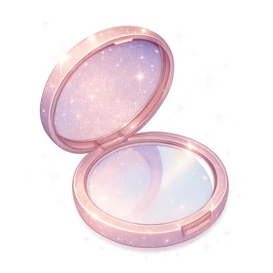 sparkling compact mirror, soft and dreamy sticker