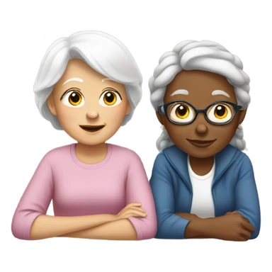 White grandmother and teenage granddaughter  sticker