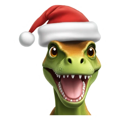 Trex wearing a Santa hat  sticker