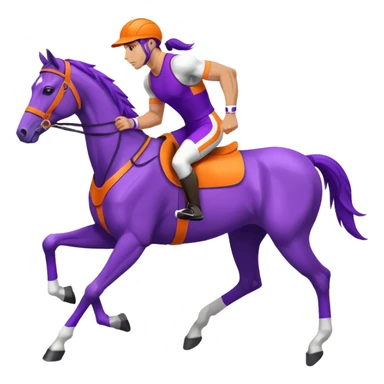 ok créée moi une emoticone simple pour une athletes d'endurance ( horse ) et un pour un endurance Horse - couleur dans ces tons violet et orange et blanc sticker