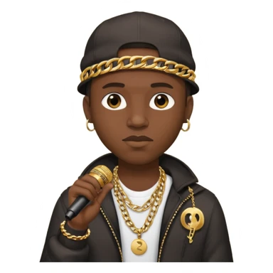 rapper man with microphone sticker