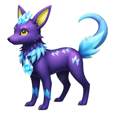 Manectric-Electrike-Aurorus-Umbreon-Draco-Fakémon-hybrid-creature (full body), 4 legs sticker