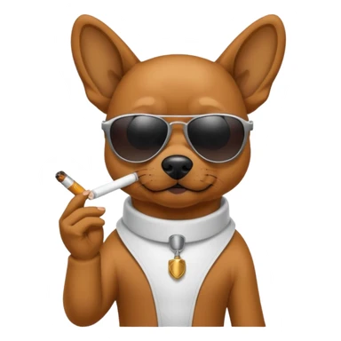 Dog wearing sunglasses smoking a cigarette sticker