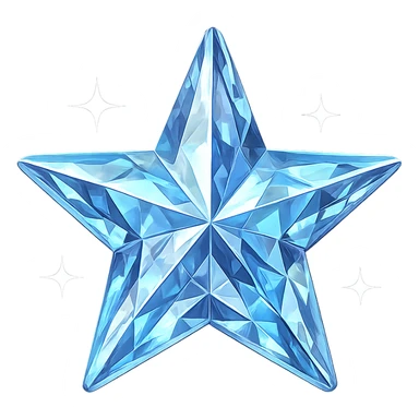mini star with crystal texture, glamorous and stylish, no background sticker