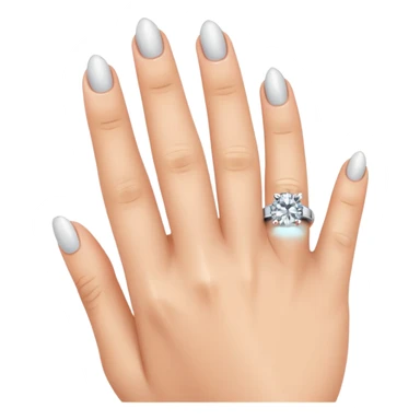 Platinum engagement ring on finger sticker