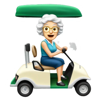 Old read head lady golf cart sticker