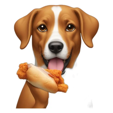 Dog eating chicken sticker