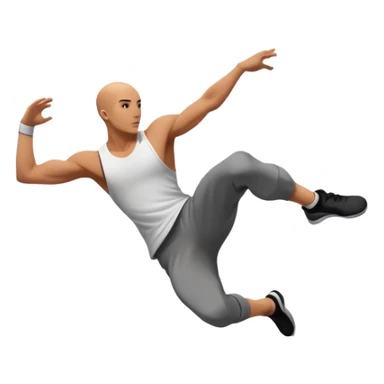 A person performing a parkour move, leaping between buildings or scaling a wall with agility and precision. The scene captures dynamic motion, showcasing strength, flexibility, and the thrill of urban acrobatics against an urban cityscape backdrop. sticker