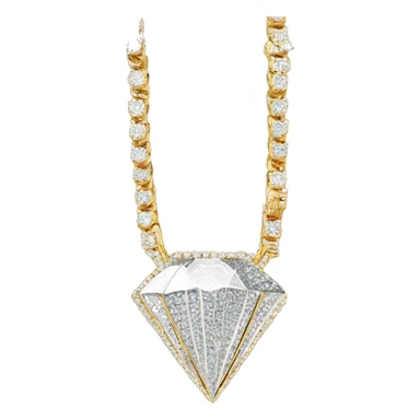 diamond tennis chain with diamond pendant sticker