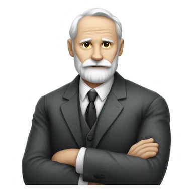 Ivan Pavlov in a suit with his arms crossed sticker
