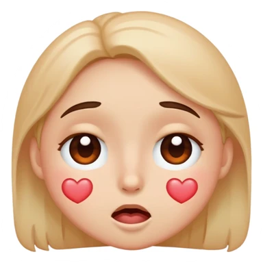 Drooling emoji with heart eyes and blushing  sticker