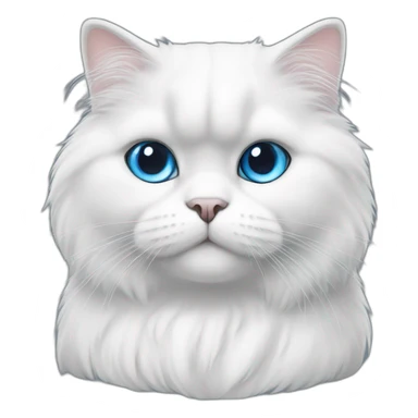 White persian cat with blue eyes sticker