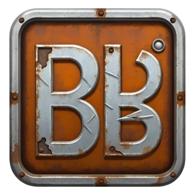 Create an ultra-realistic Rust icon that reads 'DUBS' based on the Rust video game. sticker