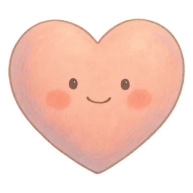 cute heart, ghibli style, no background sticker