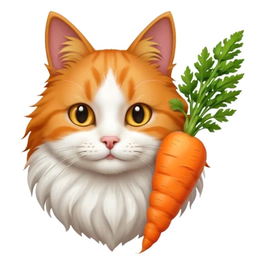 a carrot which is hold a cat sticker