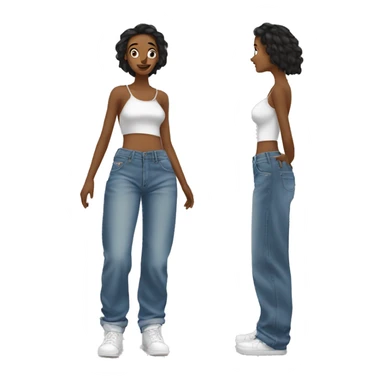 Low rise baggy jeans sticker