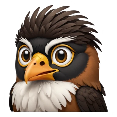 A crying common myna bird cute emoji sticker